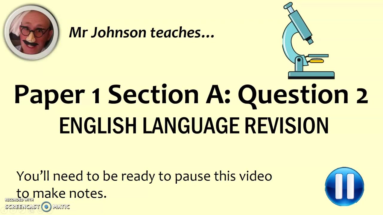 Language Paper 1 Question 2