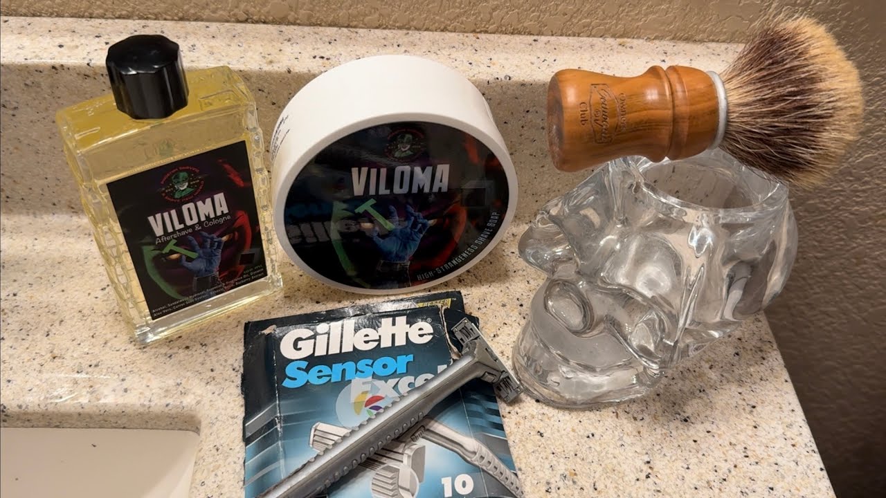 New from PAA- Viloma Aftershave & Soap, Gillette Sensor Excel, SOC Brush & Sensor Excel blade.