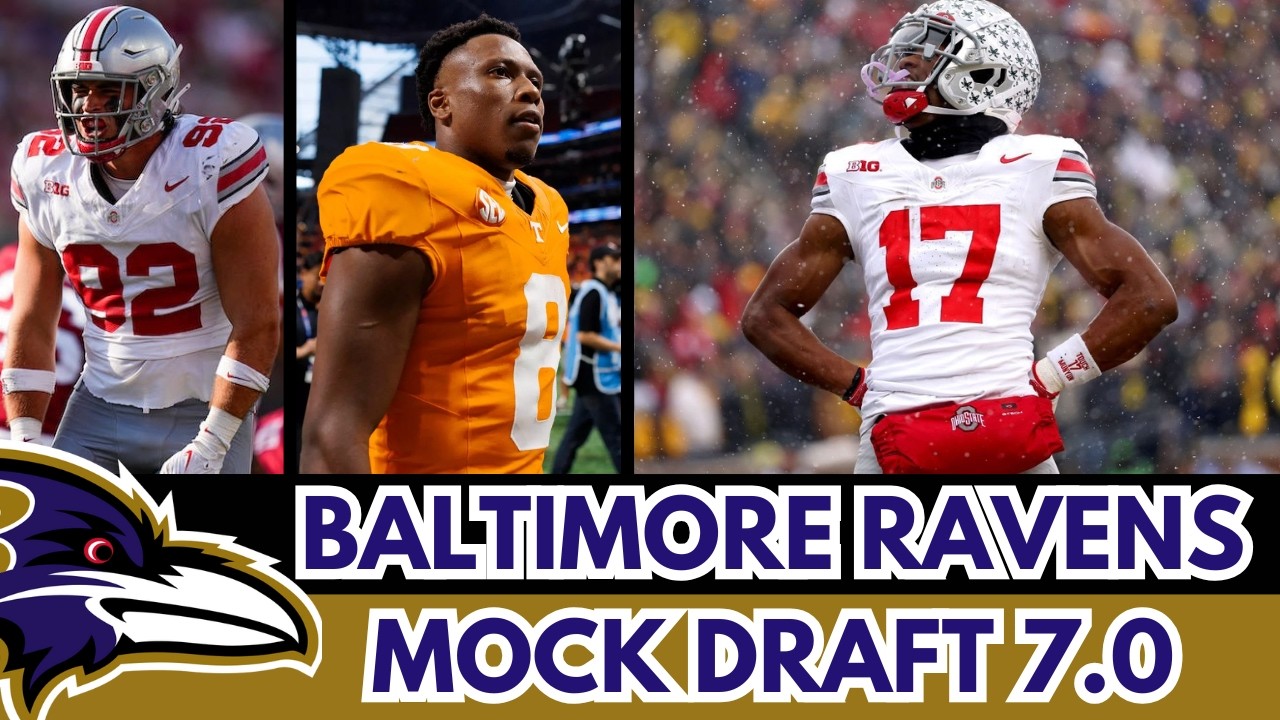 BALTIMORE RAVENS MOCK DRAFT 7.0!!! CARNELL TATE??????