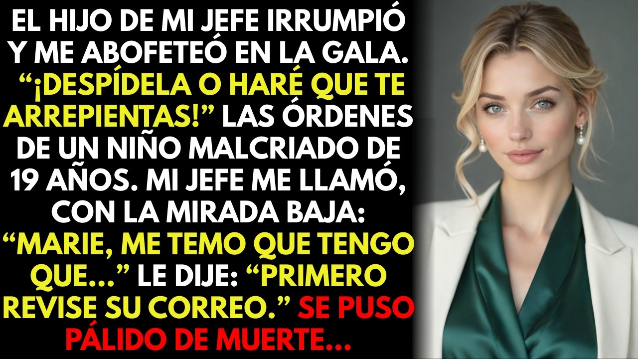 El hijo arrogante de mi jefe me abofeteó en la gala… pero yo ya tenía preparada mi venganza