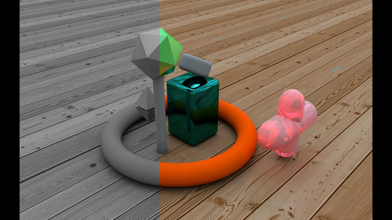 C4D Render vật liệu, màu sắc