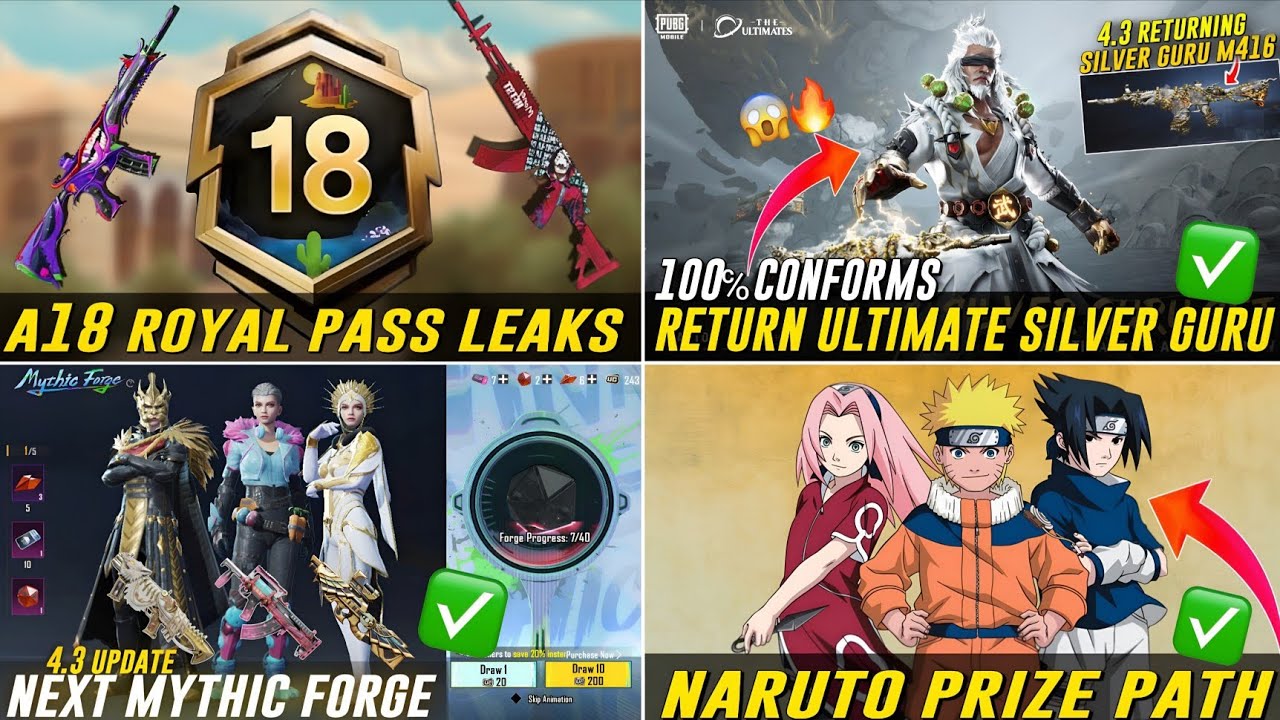 ✅ A18 ROYAL PASS LEAKS😍| NEXT PRIZE PATH IN BGMI🔥| NEXT MYTHIC FORGE💯| NEW M416 SKIN | BGMI LEAKS