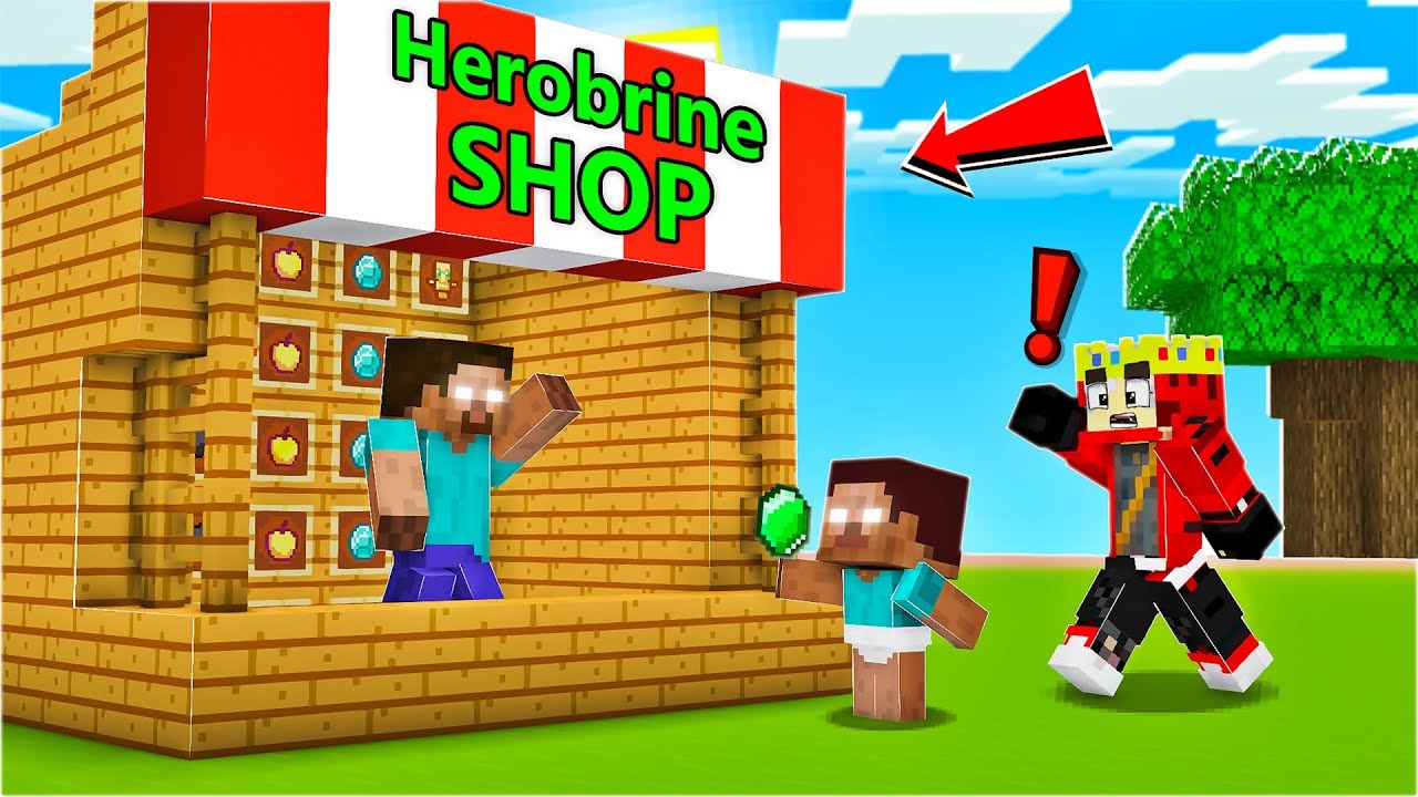 Herobrine Opened a Store in Minecraft With Baby Herobrine !