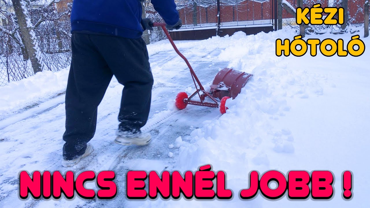 Kézi hótoló teszt, 10 cm. hóban.