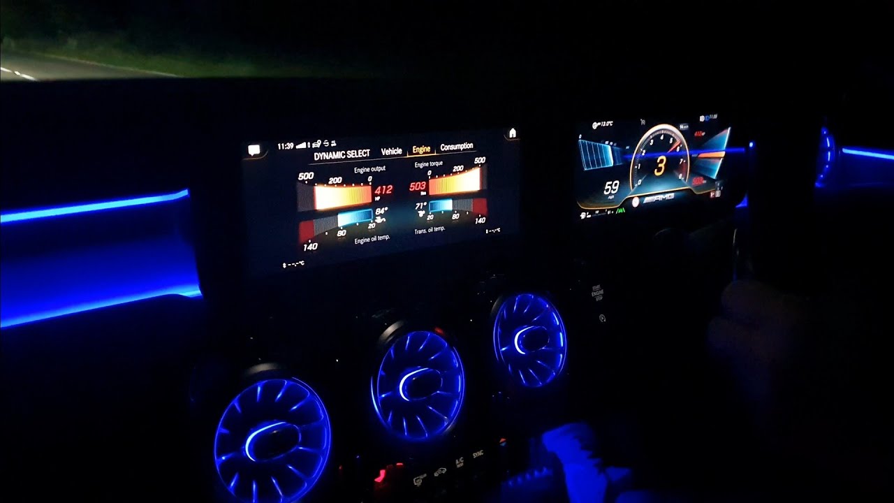 2020 AMG A45s 0-60 mph launch at night