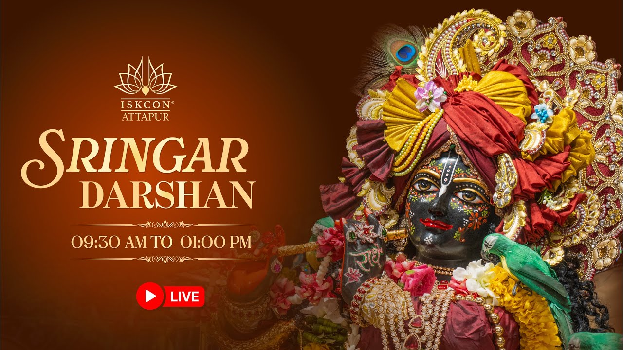 Live Darshan (9:00 am - 1:00 pm) at ISKCON Attapur on 7th February 2025