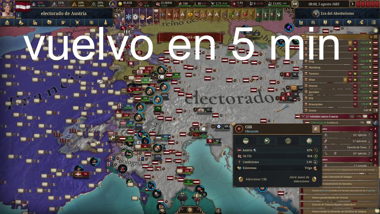 Europa Universalis V - Seguimos con Austria a por la conquista Mundial