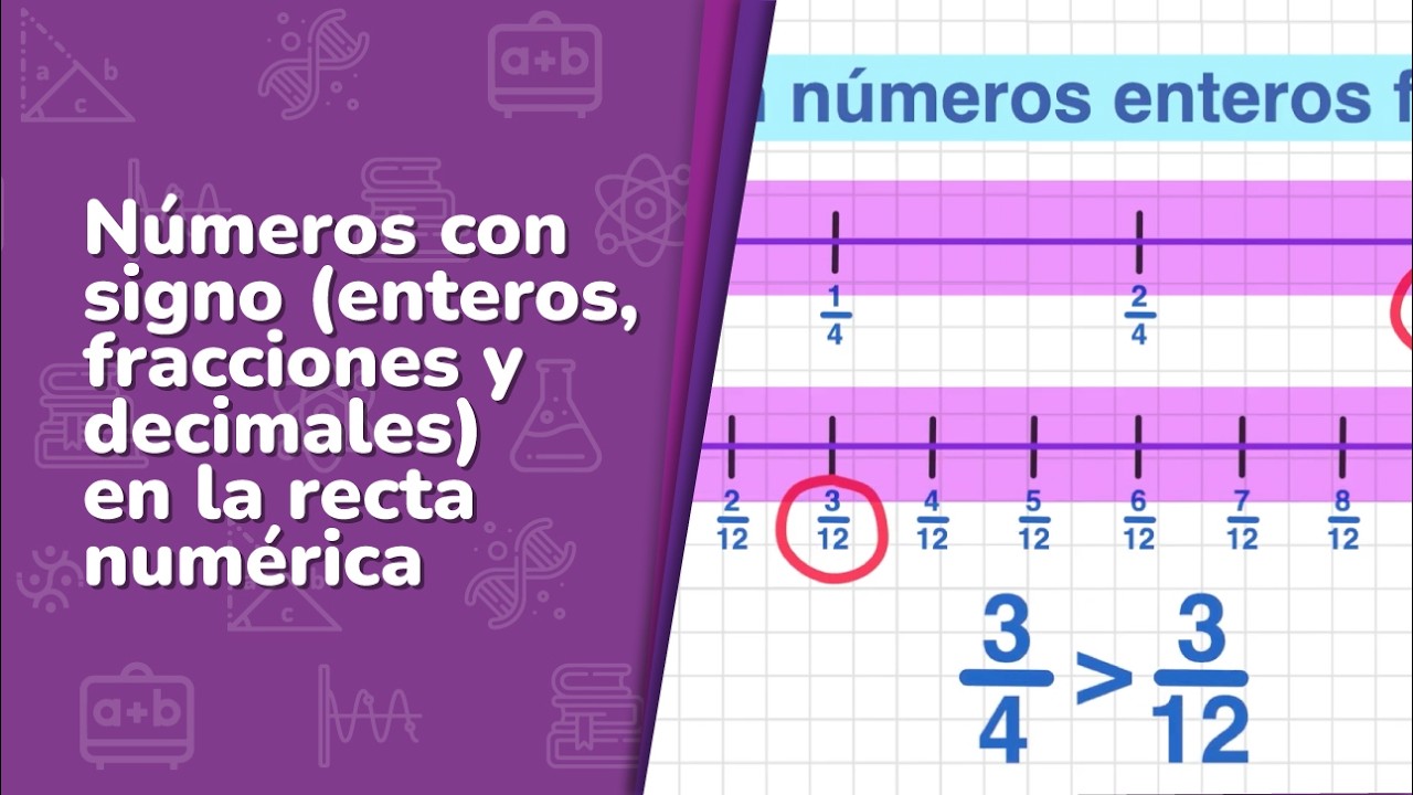 Números con signo (enteros, fracciones... • SYPC • 1º grado | Video académico