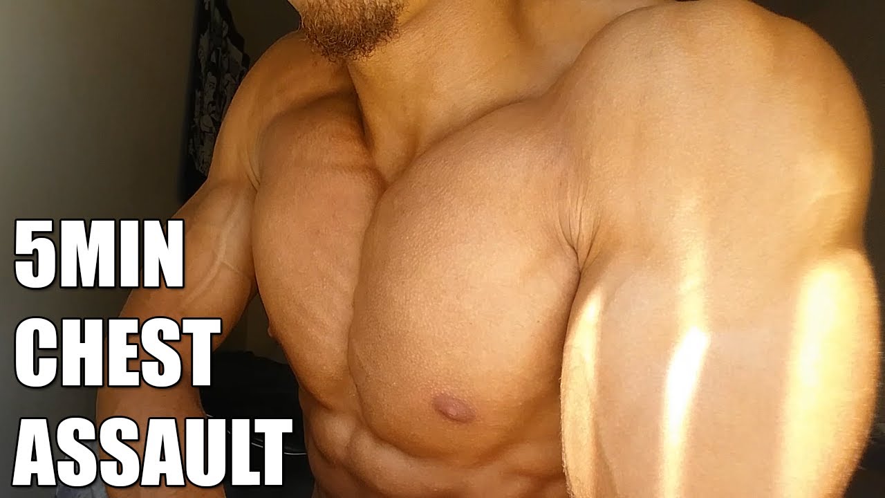 5 min Chest Assault - Follow Along Home Chest Workout (No Equipment Needed!!)