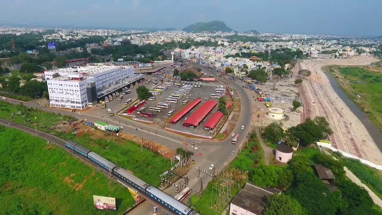 Aerial View of Pandit Nehru Bus Station (PNBS) (Oct-2017) | Vijayawada || Skybots Drone Technologies
