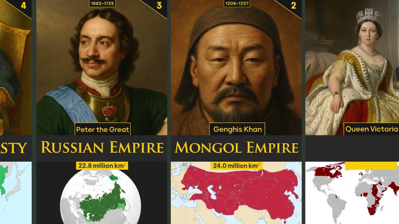How Big Were They? The 20 Largest Empires Ever Mapped