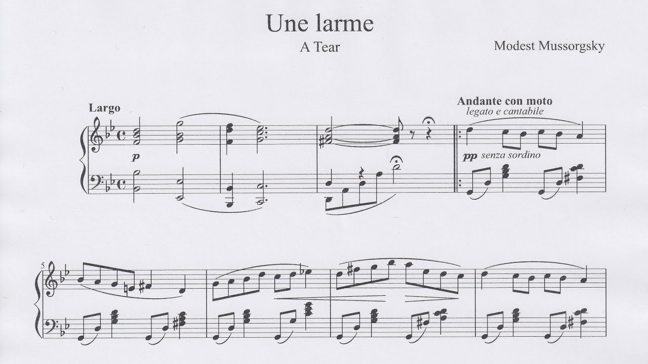 Modest Mussorgsky: Une Larme - A Tear  (audio + sheet music) [Thurzó]
