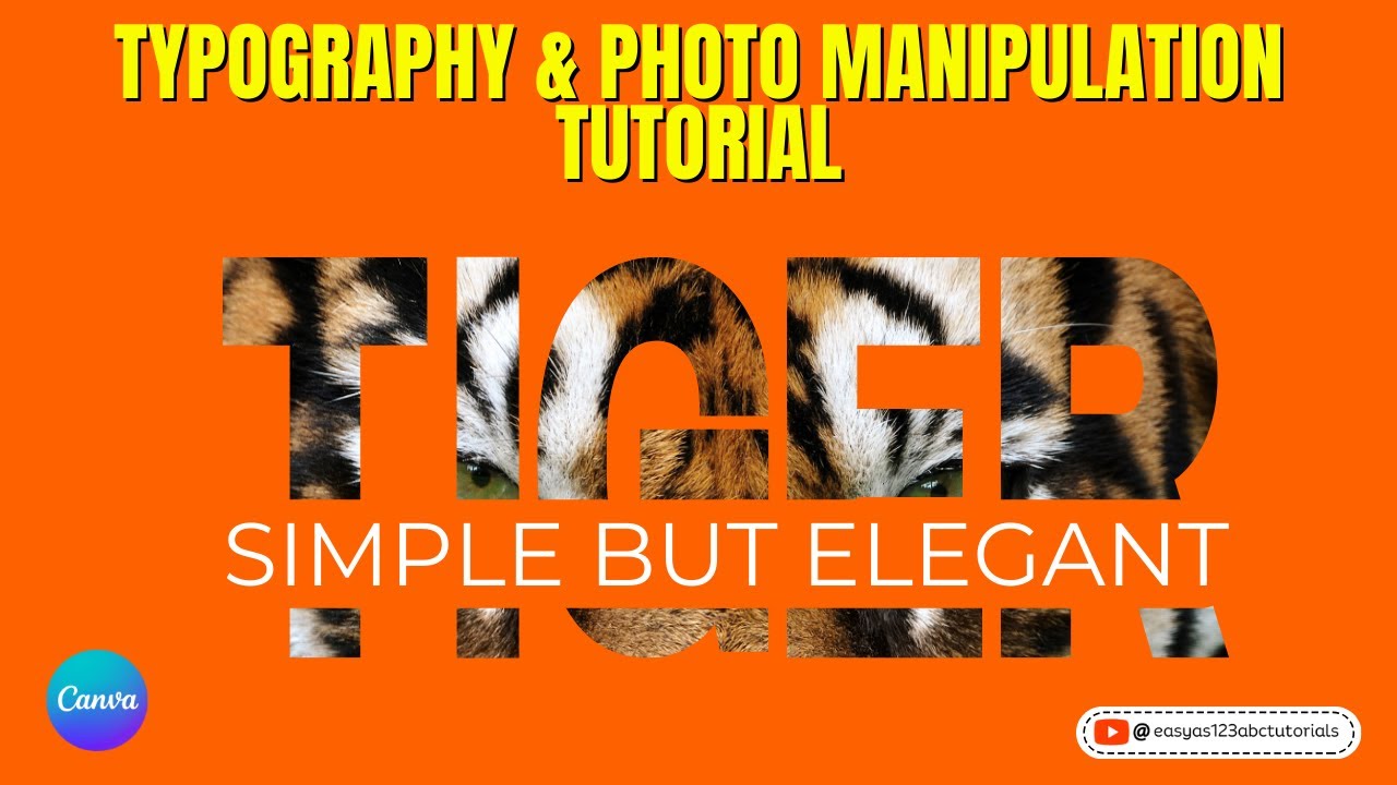 Split Text Effect with Frames Tiger, Place photos in Letter Frames Canva tutorial
