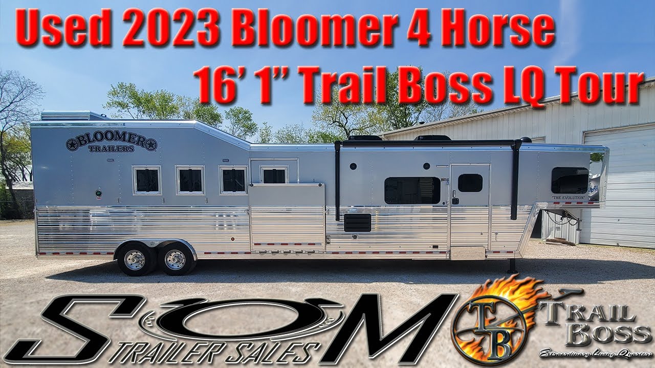 Used 2023 Bloomer 4 Horse Reverse Load Trailer Tour | 16'1
