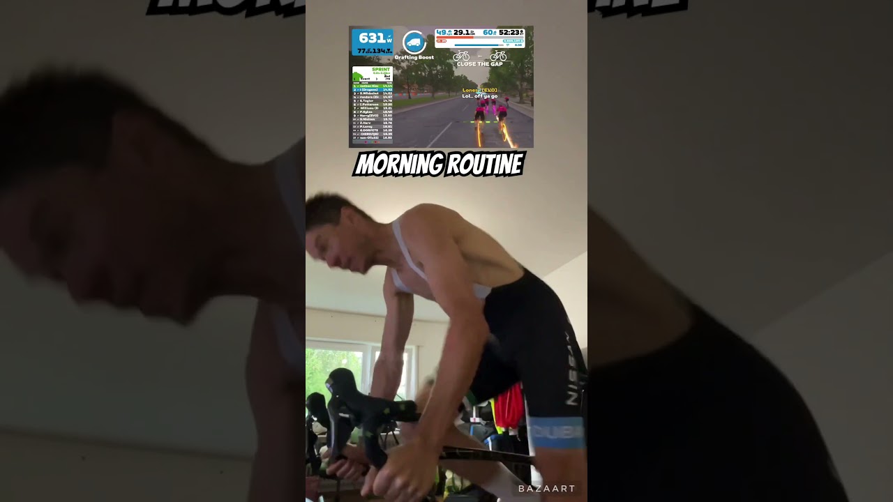 Morning #sprints on #zwift to sharpen the legs for Zwift races. #cyclinglife