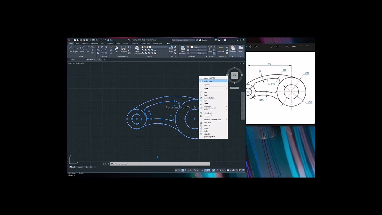 Autocad Drawing 2D شرح رسم هندسي