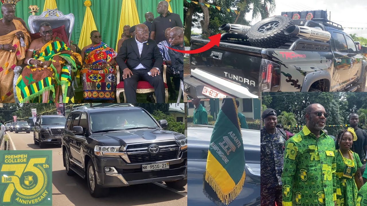 Eish! See how MampongHene, Prez. Addo D & Napo arrived @ Prempeh College 75th Anniversary