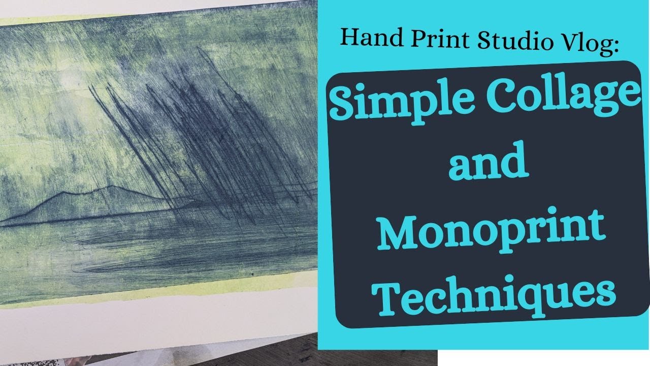 Art Studio Vlog: Tissue Paper Collage + Monoprinting on Seascape Art