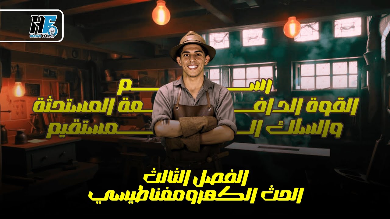 المحاضرة الثانية - رسم القوة الدافعة المستحثة والسلك المستقيم - الفصل الثالث - الصف الثالث الثانوي