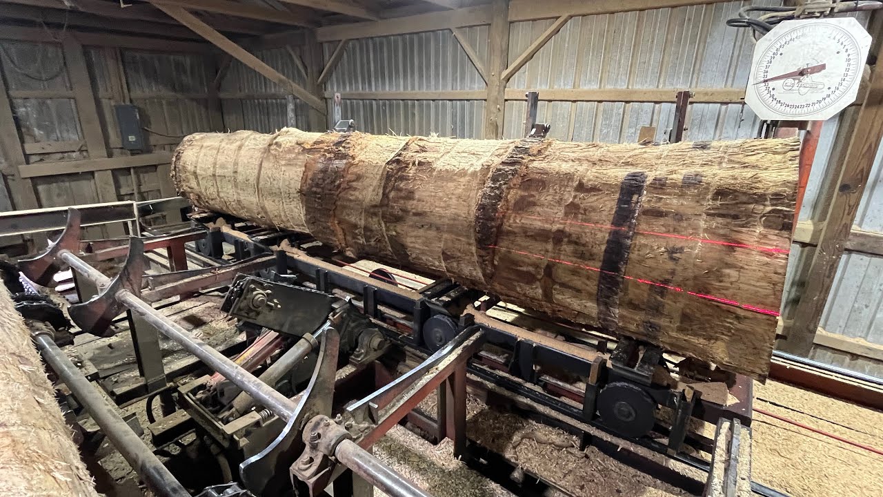 Saw-Milling a Massive Shakey 34 Inch Diameter White Oak! #177