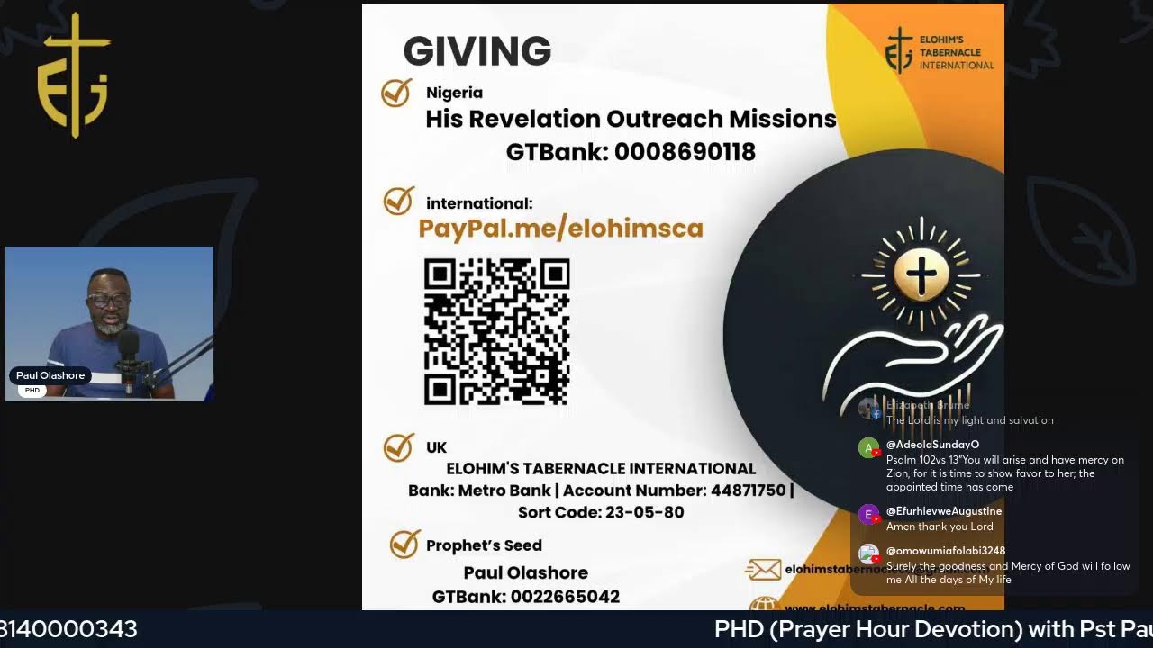 Prayer Hour Devotion Mon16thFeb2026 with Paul Olashore