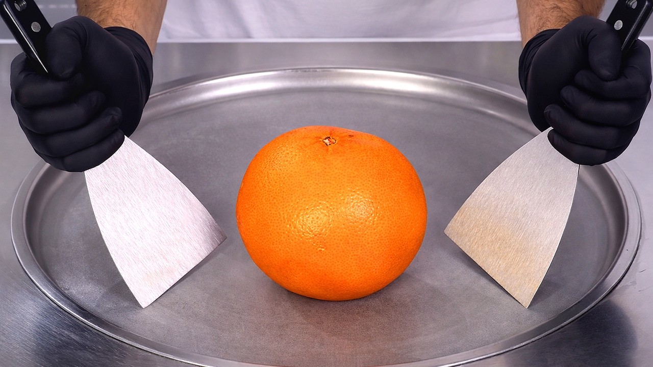 Grapefruit — Ice Cream Rolls | Satisfying Visual ASMR