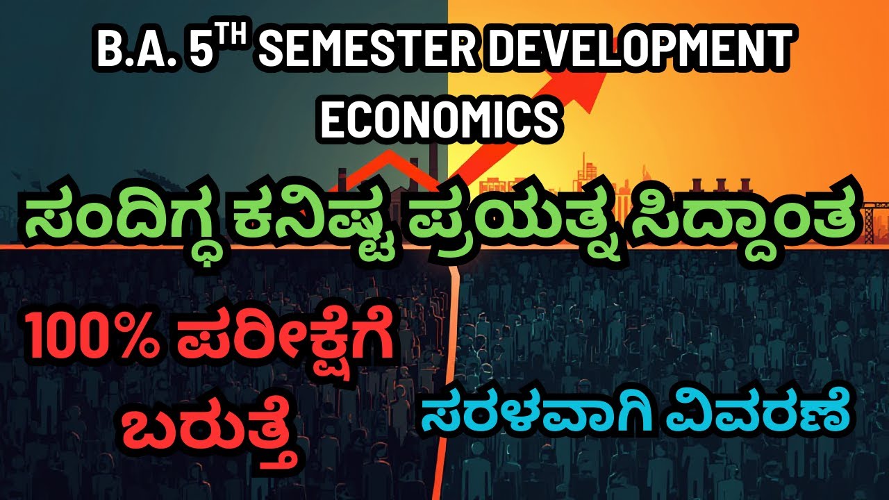 Leibensteinರ ಕನಿಷ್ಟ ಪ್ರಯತ್ನ ಸಿದ್ದಾಂತ - B.A. 5TH SEM DEVELOPMENT ECONOMICS -CRITICAL MINIMUM EFFORT