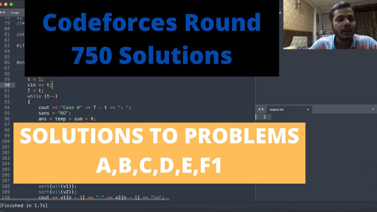 Codeforces Round 750 Solutions || Problems A,B,C,D,E and F1