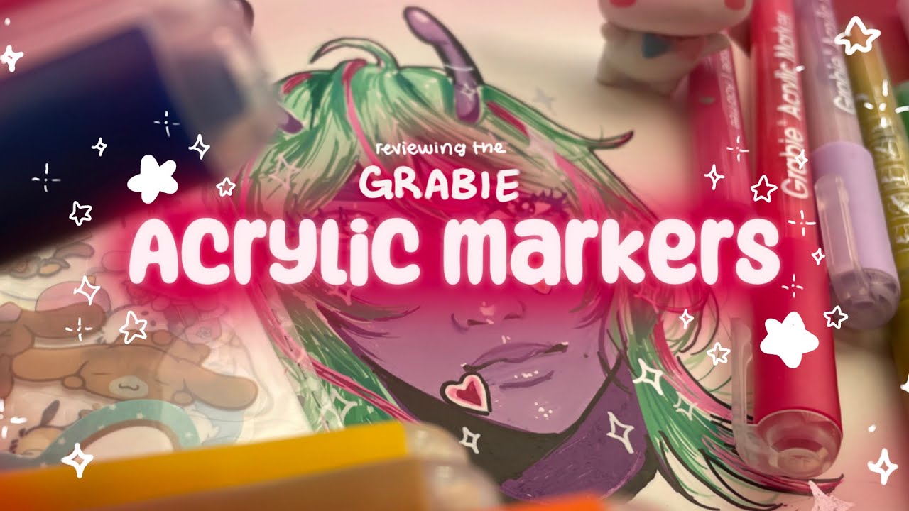 Trying @grabieofficial Classic Acrylic Markers! chill music + voice over +asmr | Mango Lume 🩷🩵💙🖤