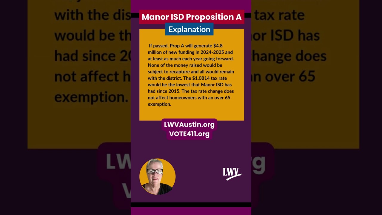 Manor ISD Proposition A - Explained