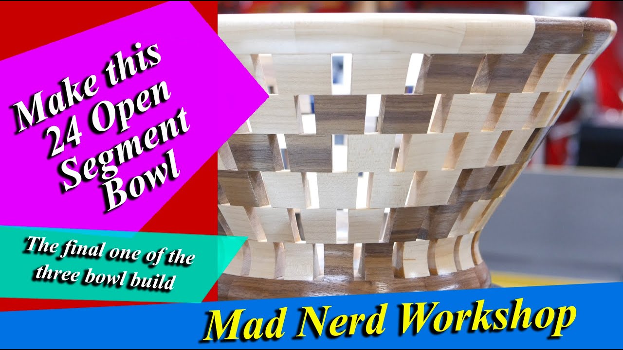 24 Open Segment Bowl from Maple and Walnut