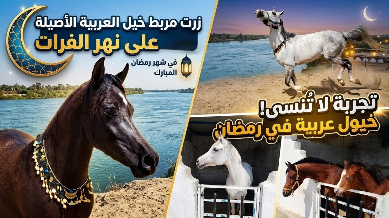 مربط الخيل العربي ألاصيلة 🐎على🇮🇶 نهر الفرات🏞️… جمال وهيبة!|🔥صفقات💵📉 الخيل العربي الأصيل في المزاد💫 