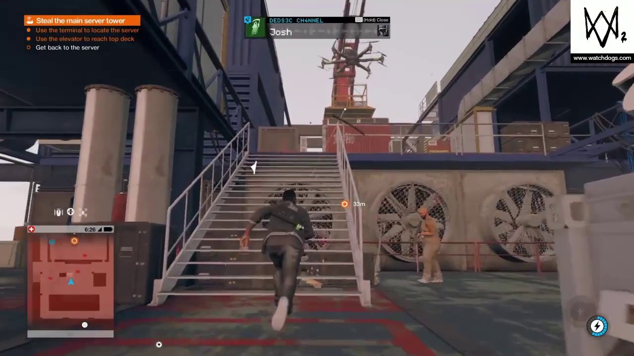 Watch Dogs 2: Shanghaied - Steal the tower server in ghost mode walkthrough help