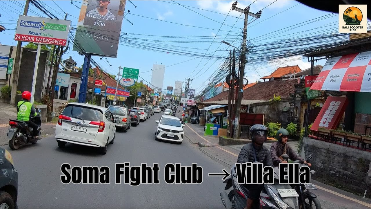Bali Scooter Ride | Soma Fight Club to Villa Ella (Canggu POV, morning, 11:10am, 10 October 2025)