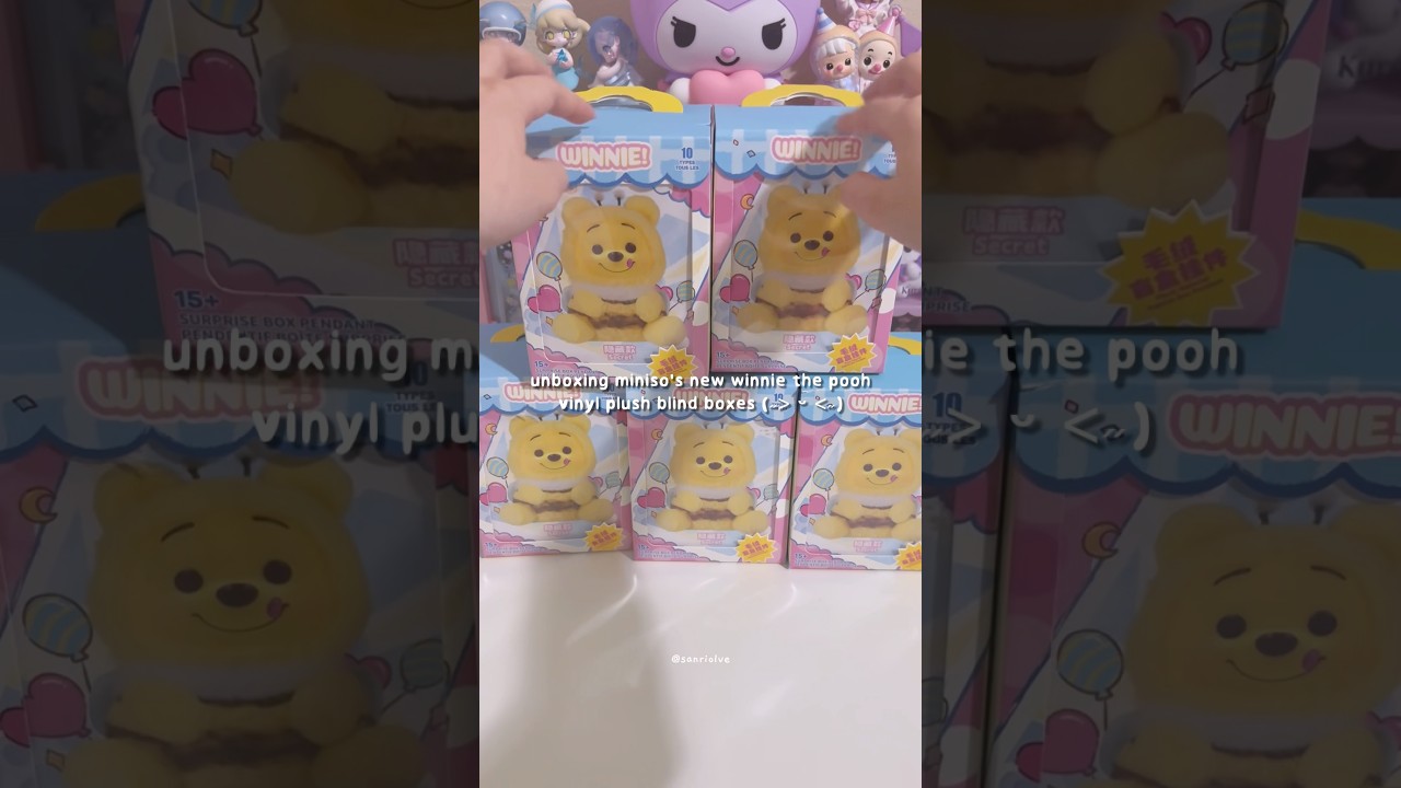 unboxing new winnie the pooh vinyl plush blind boxes from #miniso💕 #MinisoVinylPlush#minisoblindbox