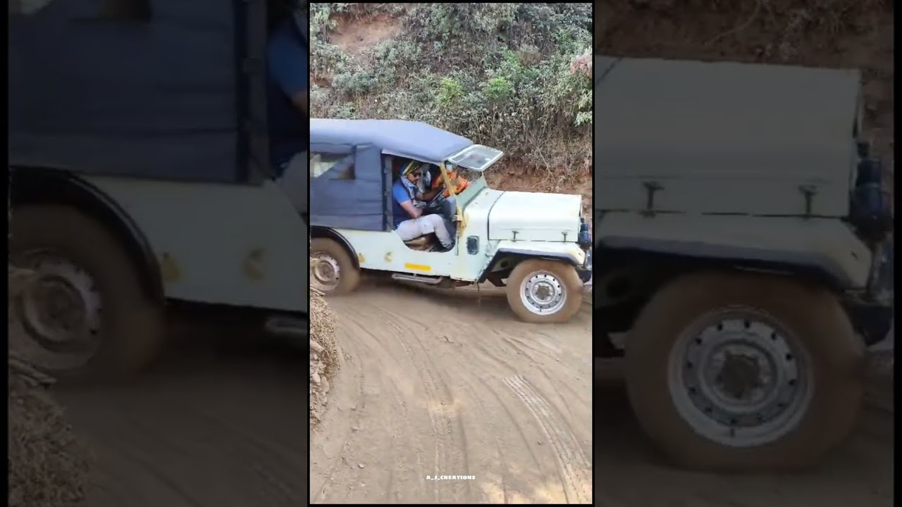Offroad with flat tyre 👀😳 kudajadri jeep riding at summer #kudajadri #kodachadri #mahindrajeep 