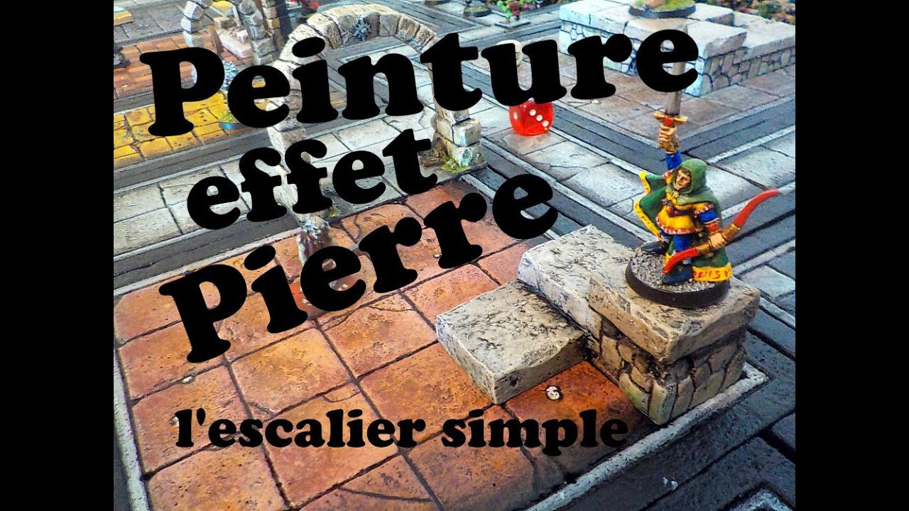 Peinture : Effet pierre - L'escalier simple 2X2 pour le plateau HeroQuest
