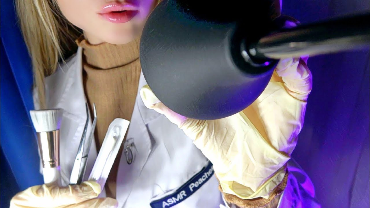 ASMR Detailed Ear Cleaning & Ear Exam Before Sleep (Whispered, Medical Roleplay)