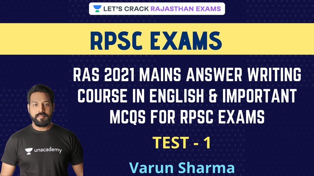 RAS 2021 Mains Answer Writing Course in English & Important MCQs for RPSC Exams | Varun Sharma