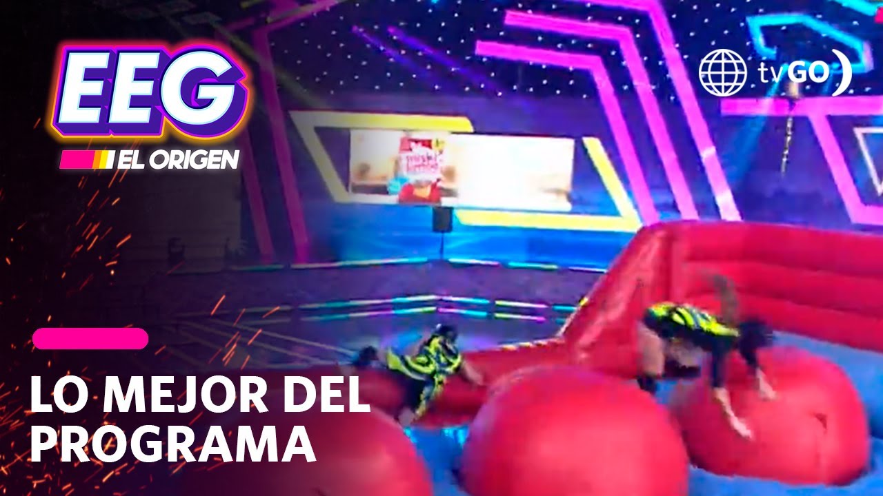 EEG El Origen: Paloma Fiuza protagonizó divertida caída en plena competencia inflable