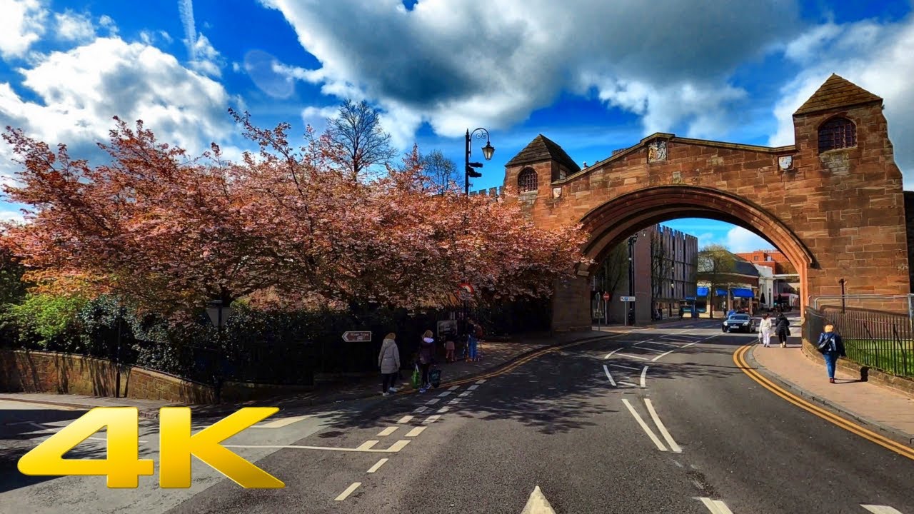 4K Drive | Chester to Wrexham | Old Road | England to North Wales, United Kingdom | 2022 | #69