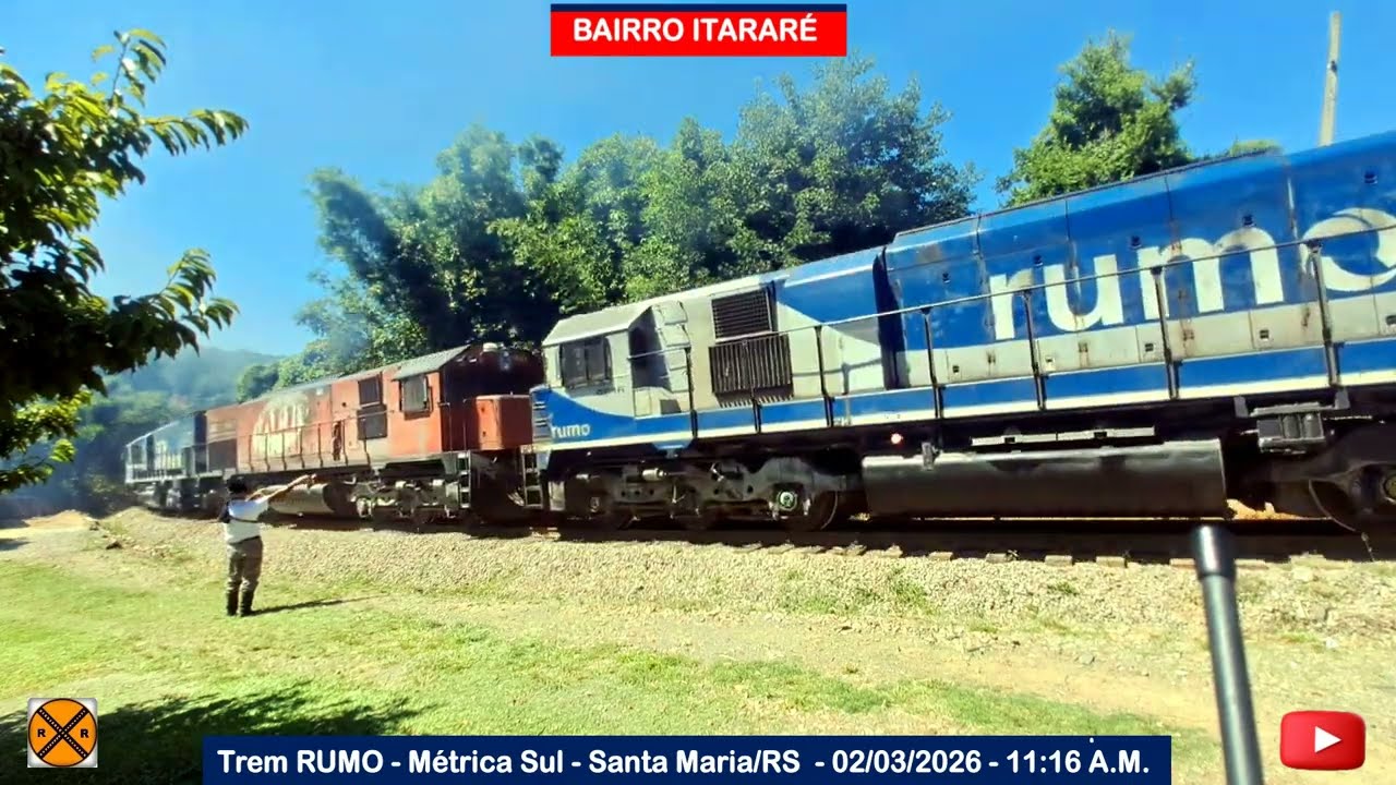 (HD) Trem RUMO Z17 – Santa Maria/RS – 02/03/2026 – 11:16 A.M.