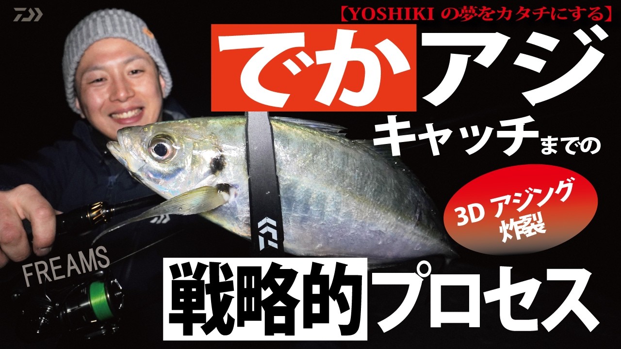 【でかアジ】YOSHIKIが一年越しで狙ったアジのサイズがでか過ぎた！～でかアジキャッチまでのプロセスを徹底解説【フリームス】