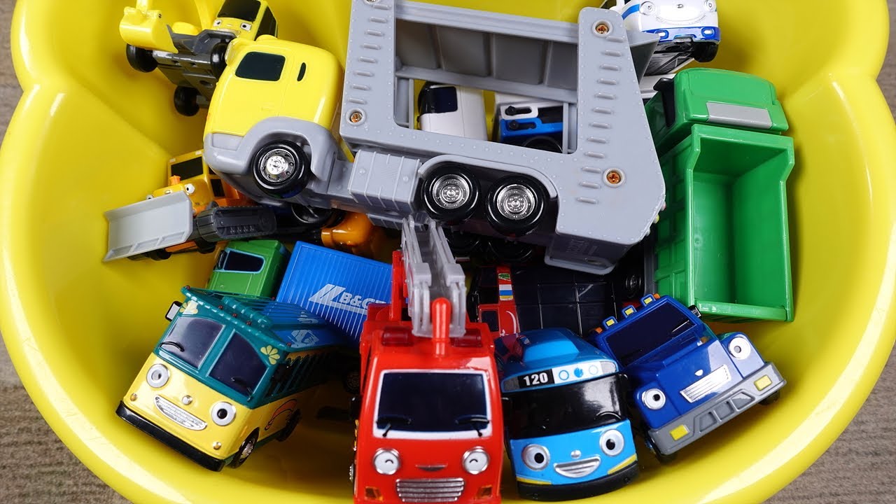 Bus Dump truck Excavator Fire truck Police car Tayo 버스 덤프트럭 포크레인 소방차 경찰차 타요