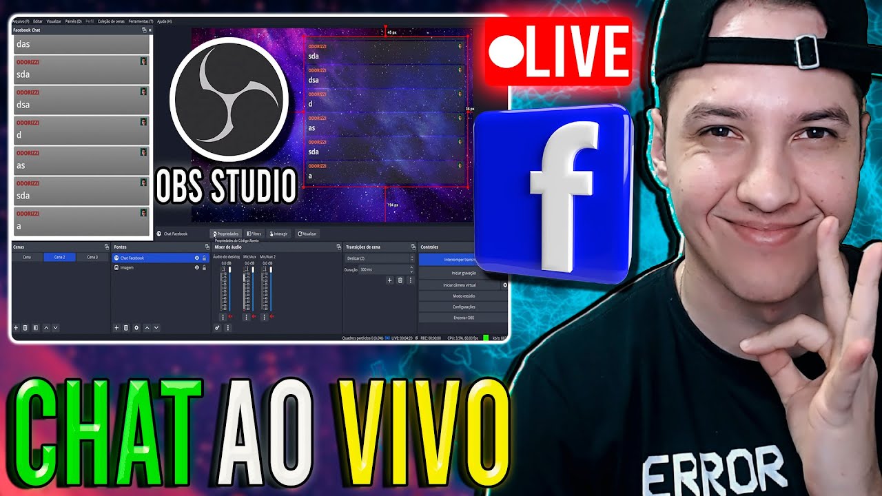 Como colocar CHAT do FACEBOOK no OBS Studio