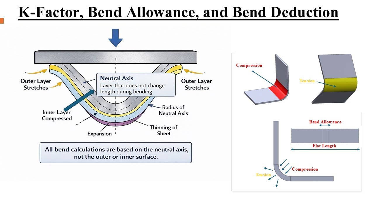 K-Factor, Bend Allowance & Bend Deduction Explained | Sheet Metal SolidWorks