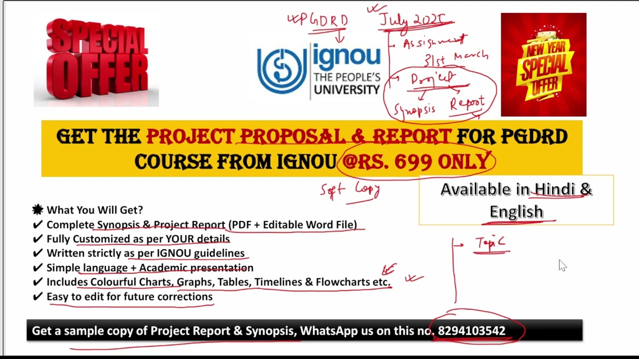 Project Synopsis & Report for PGDRD Course from IGNOU Special New Year Offer