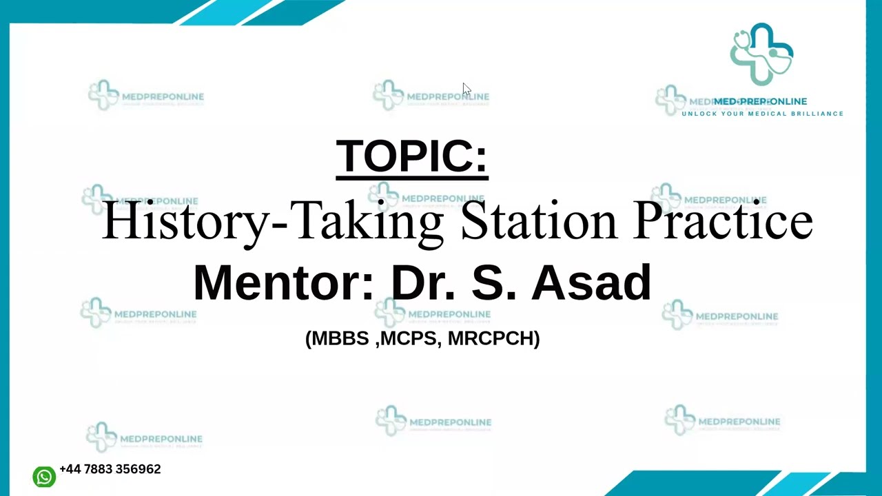 MRCPCH-CLINICAL| History Station Practice session by Dr. Shaneela Asad |Medpreponline