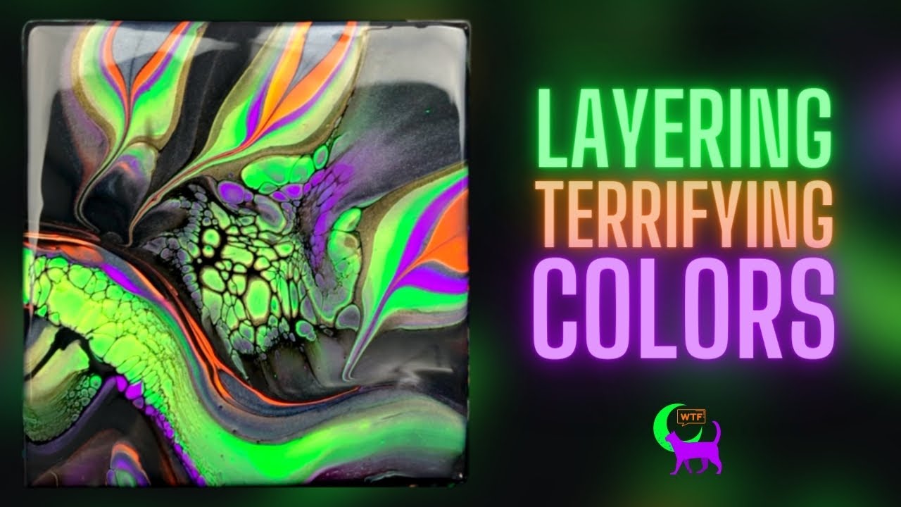 🎃 Layering the un-layerable! Taking the fright out of Halloween colors in abstract fluid art! 👻