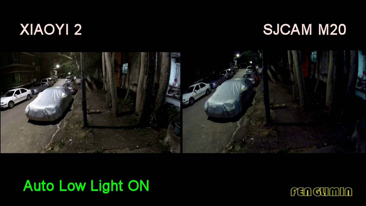 XIAOYI 2 VS SJCAM M20 Low Light Performance Comparison